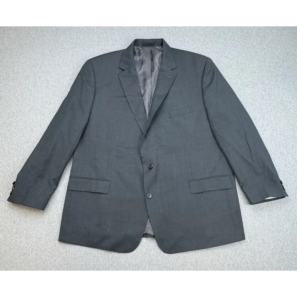 Lauren Ralph Lauren Suit Men 50L Gray Wool Blend Pants 44x29 Black Label - 2 Pcs